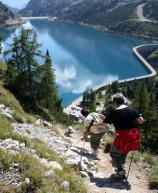 Dolomity - jezero Lago Fedaia